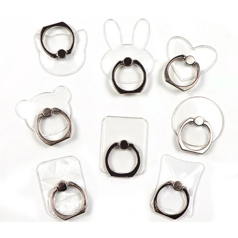 Clear Cat Finger Ring Mobile Phone Stand Holder For iPhone XS Huawei Samsung cell Smart Round Phone Ring holder Car Mount Stand - 3
