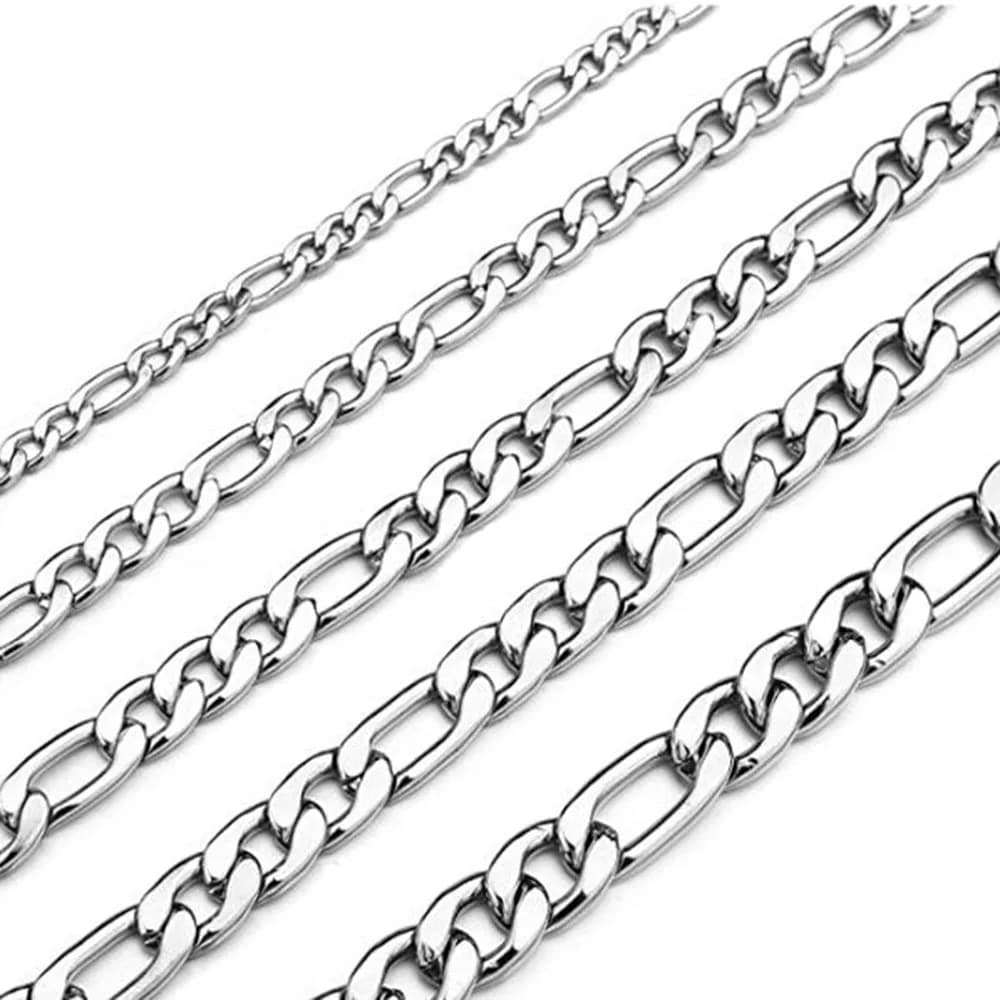 16-28 Inch Figaro NK Chain Stainless Steel Necklace Link Cable Rope Lobster Clasp For Men Women High Quality Jewelry Gift - 3