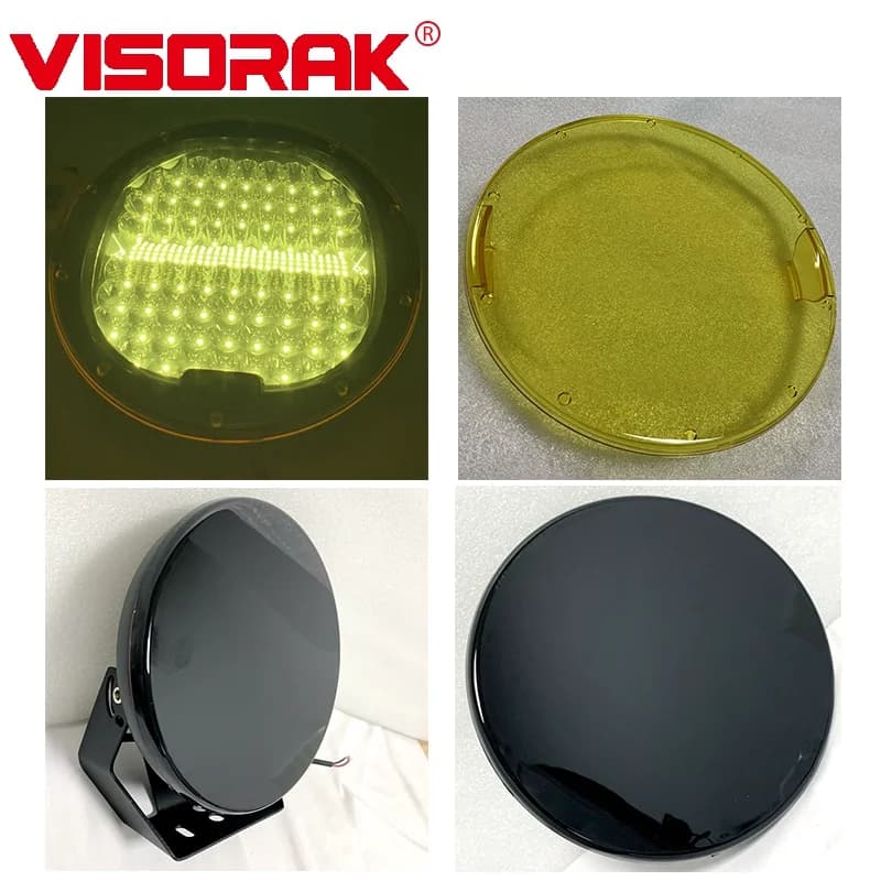 غطاء حماية من البلاستيك المقوى لإضاءة العمل LED بقعة فيضان 9 بوصة، لـ 96W 185W 225W 378W ARB Jeep Ford Pickup Truck Offroad SUV 4wd 4x4 Car