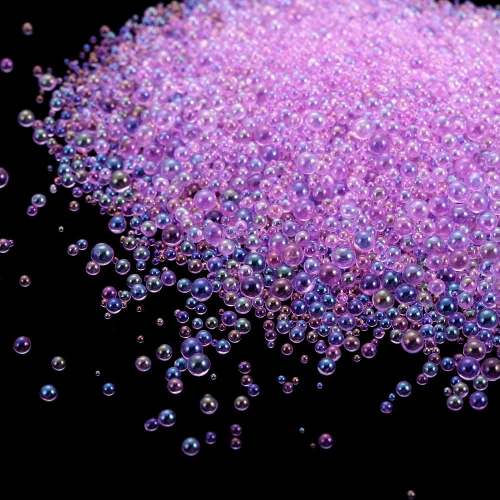 خرز زجاجي صغير، 0.4-3 مم، حشو راتنج UV، ديكور أظافر فني - 5