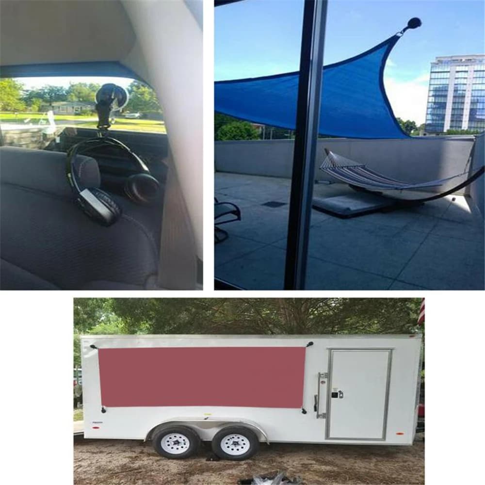 كوب شفط قوي للسيارة مرساة خيمة خارجية خطاف تثبيت واجب ثقيل ربط مظلة تخييم شراع كربين - 4