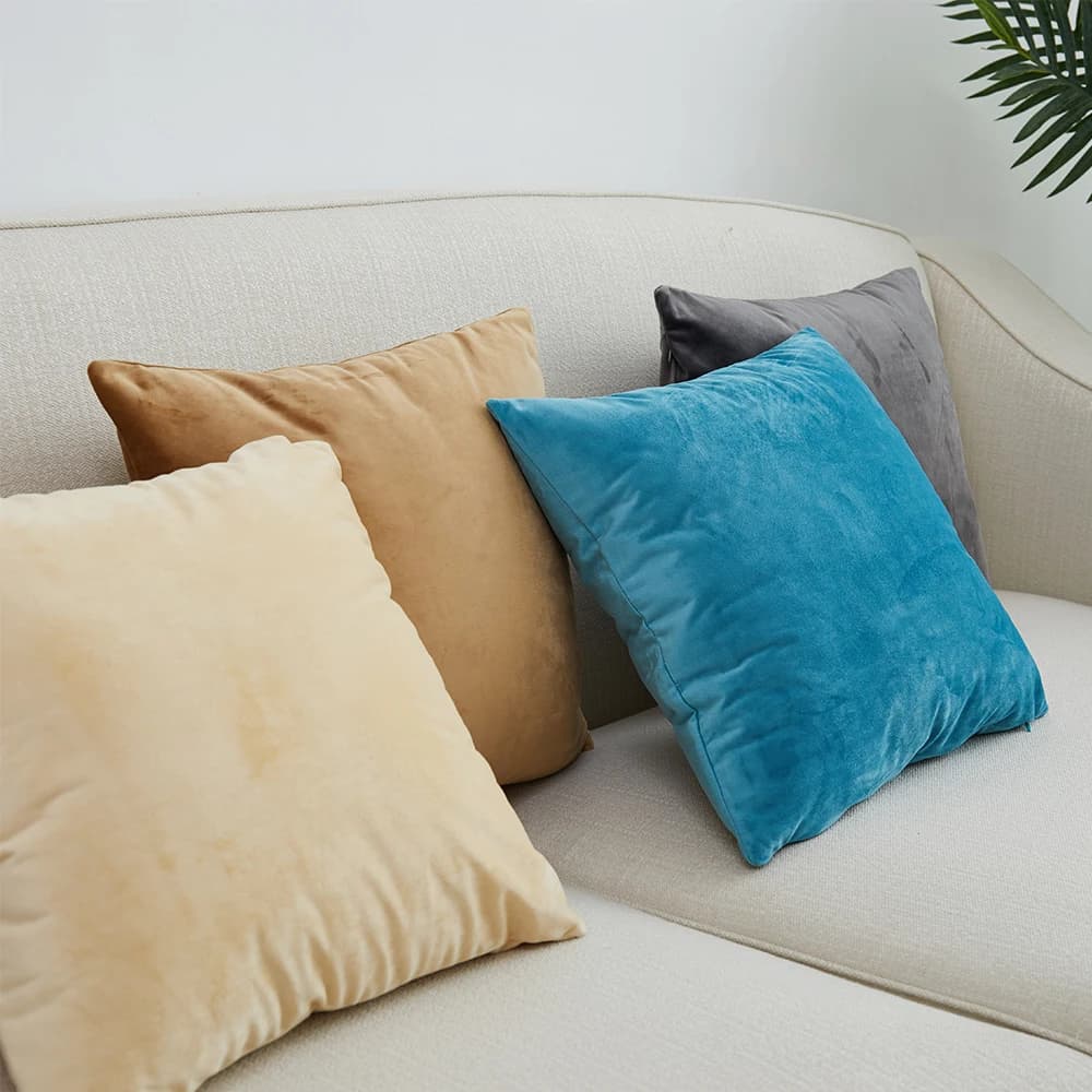 مقاس مخصص مخمل هولندي 40/45/50/55/60 سم غطاء وسادة لون سادة غطاء وسادة أريكة سرير ديكور منزلي للسيارة - 4