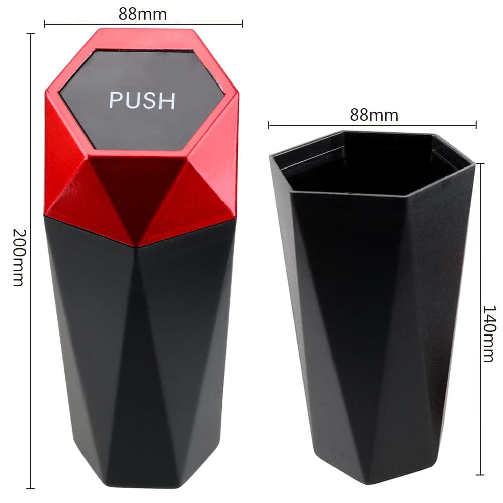سلة مهملات صغيرة داخلية للسيارة حاوية قمامة صندوق تخزين دلو غطاء دفع إكسسوارات عالمية كارافان RV شاحنة للطرق الوعرة 4x4 - 6