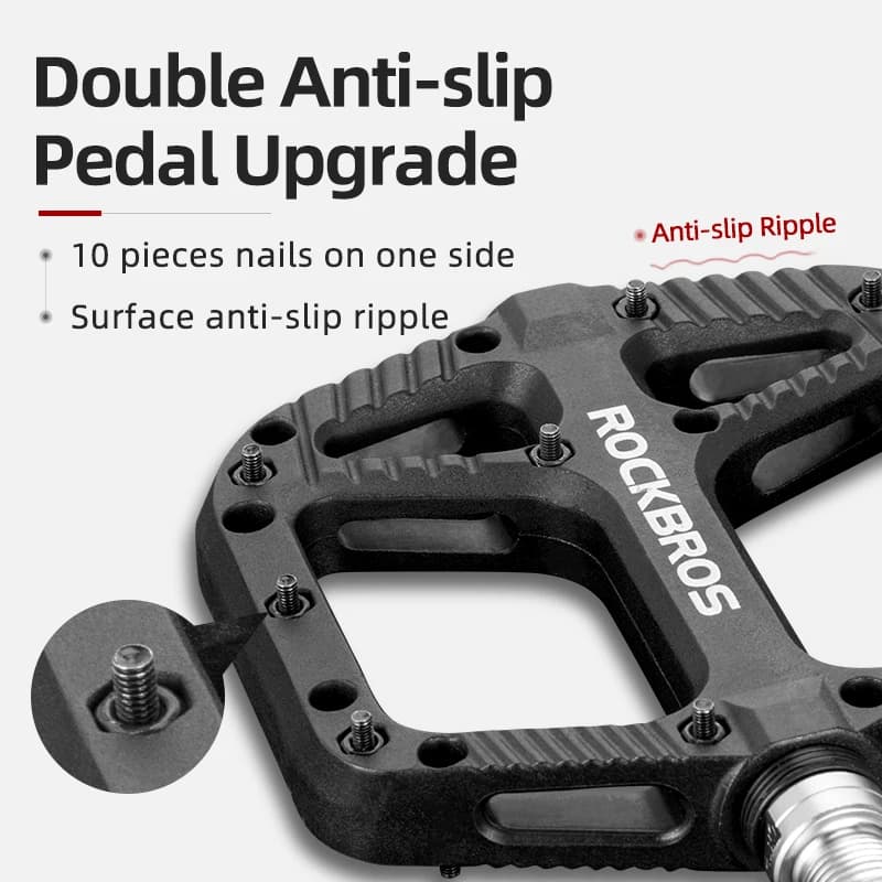 ROCKBROS Ultralight Seal Bearings Bicycle Bike Pedals Cycling Nylon Road bmx Mtb Pedals Flat Platform Bicycle Parts Accessories - 2