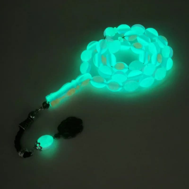 New ResinTasbih Green Luminous Mistak Muslim Rosary Bead bracelet islamic misbaha prayer bead arabic fashion accessories on hand - 5