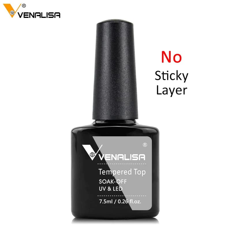 Hot Sell Venalisa Nail Art 7.5ml Tempered Top Coat Matt Top Primer Base Coat Color Gel Nail Polish UV Gel Soak Off Manicure - 2