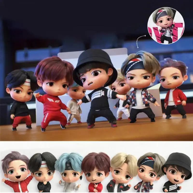 Bangtan Boys 7pcs Action Figure Set Doll Model Toy Rm Jin Suga Jhope Jimin V Jungkook Star Idol Cute Army Collectible for Kids - 2