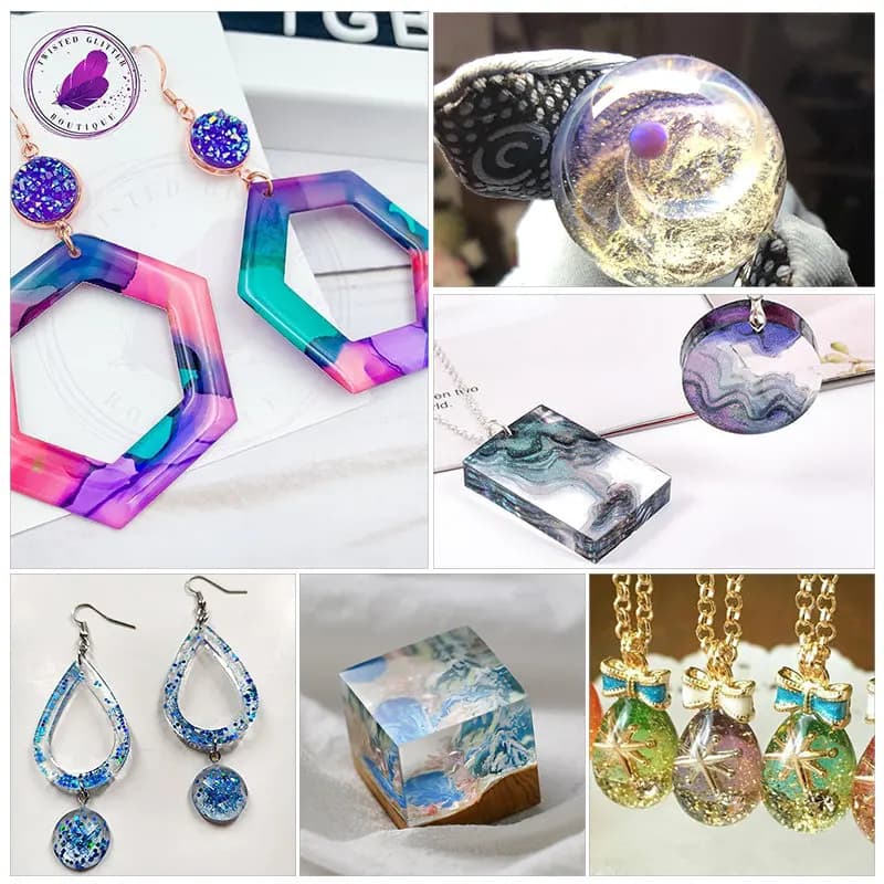 مجموعة قوالب صب الإيبوكسي من السيليكون مع أدوات صب الأشعة فوق البنفسجية وقوالب صب الراتنج لصنع المجوهرات وإكسسوارات الأقراط اليدوية - 16 تصميم - 5