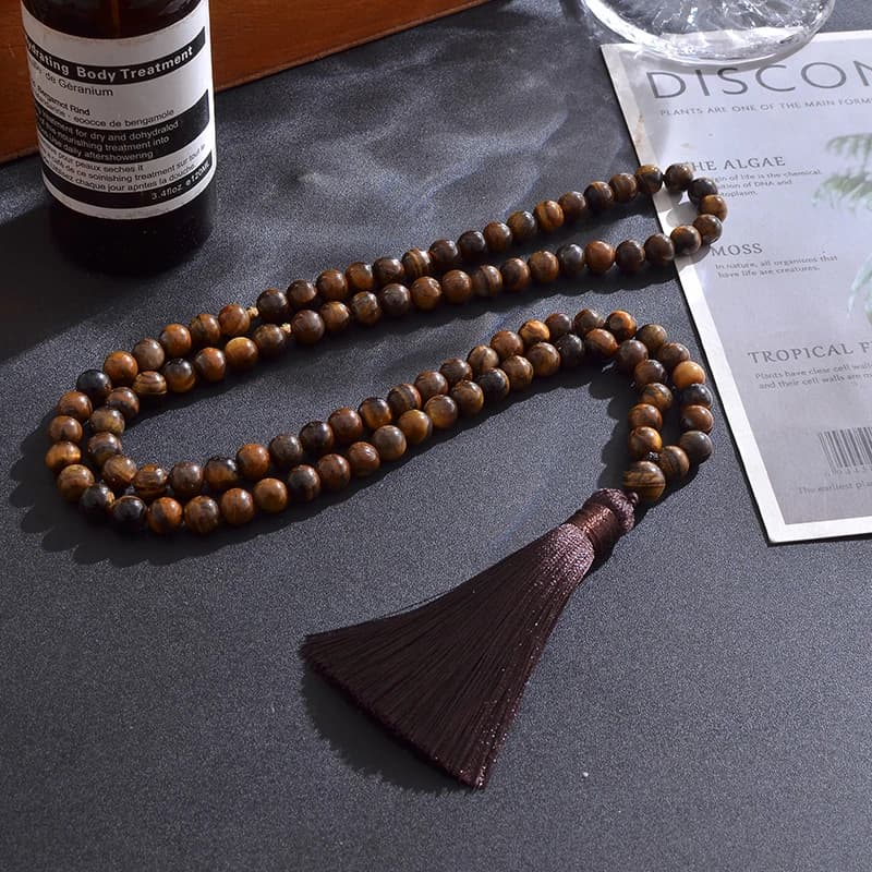 8 مللي متر ماتي امازونيتي ، الأصفر عين النمر ، الأسود أونيكس ، الإسلامية مسلم Tasbih 99 حبة سوار الرجال والنساء نعمة الوردية مجوهرات - 3