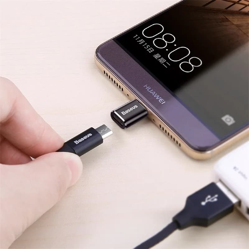 محول Baseus من USB إلى Type C OTG محول ذكر USB-C إلى Micro USB Type-c أنثى لجهاز Macbook Samsung S20 موصل USBC OTG - 5
