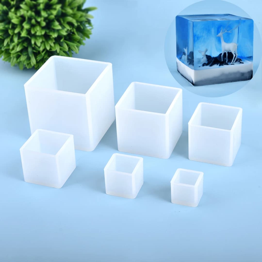 Cuboid Cube Resin Mold Crystal Epoxy Silicone Mold DIY Jewelry Pendant Storage Tray Mold Square Rectangular Casting Accessories - 4