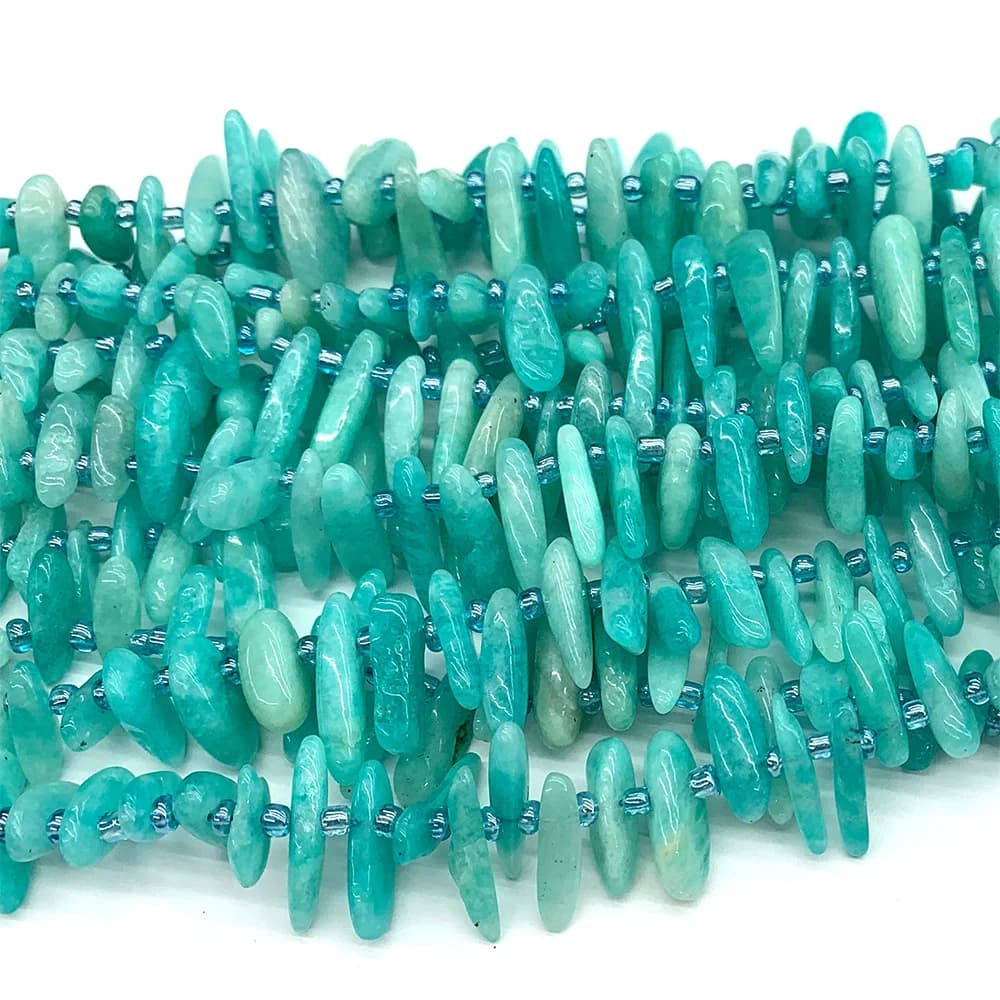 Veemake Slabs Slices Stick Teeth Drill Side Comb Beads Kyanite Aquamarine Rhodochrosite Chrysocolla Chrysoprase Moonstone C3 - 5