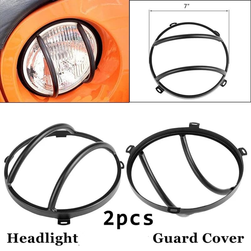 set Lamp Hoods Car Headlight Rear Tail Lamp Signal Light Guard Cover For Jeep Wrangler JK 2007-2017 - 4