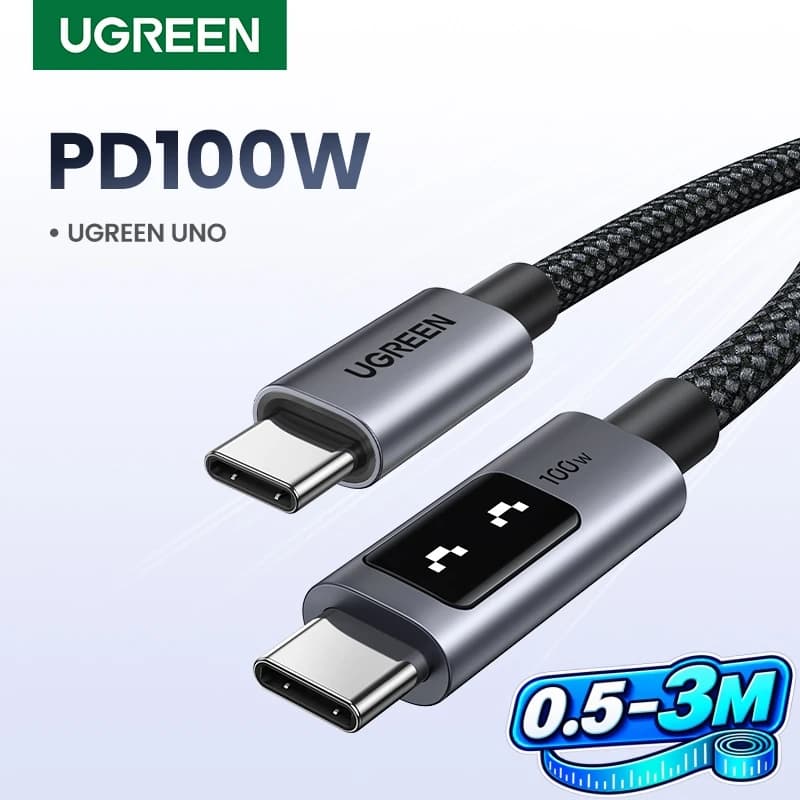 UGREEN UNO PD100W USB C Cable Fast Charging Type C to Type C Data Cord for iPhone 18/17/16 Samsung S26/25/24 iPad MacBook 0.5-3M