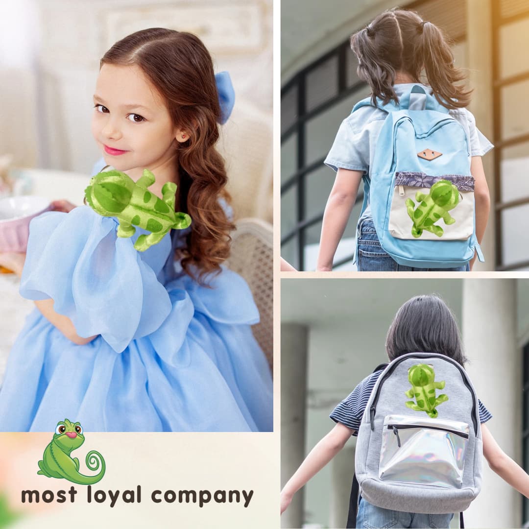 دمية محشوة ناعمة على شكل حرباء باسكال رابونزل حيوانات محشوة مناسبة للحفلات هدية مثالية للأطفال - 2