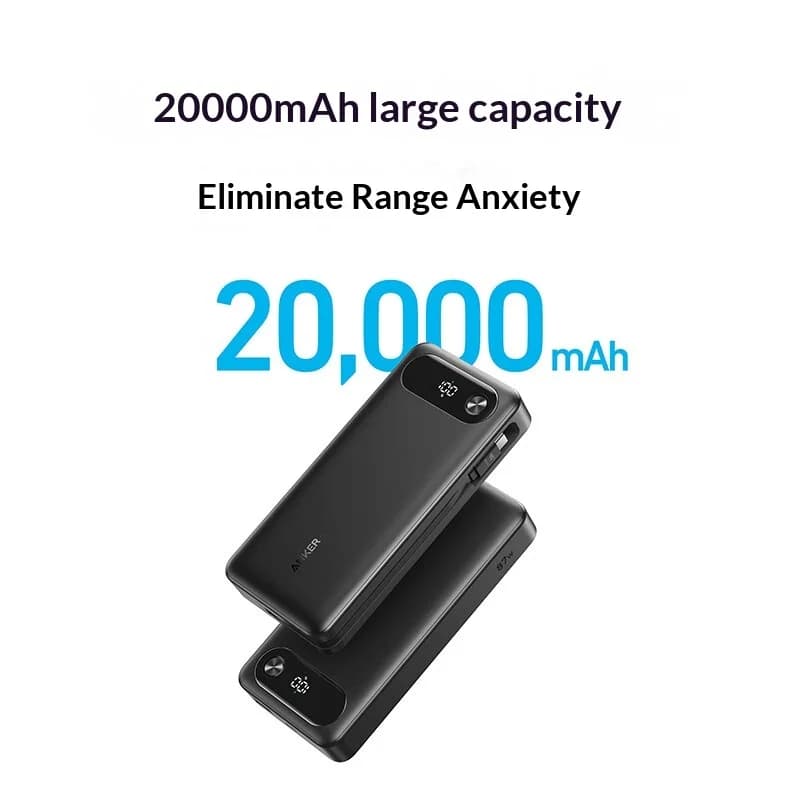 NEW ANKER A1383 65W 20000MAH Power Bank With Data cable High-Power Multi-Port Fast Charging Lightweight  Cell Phone Power Bank - 5