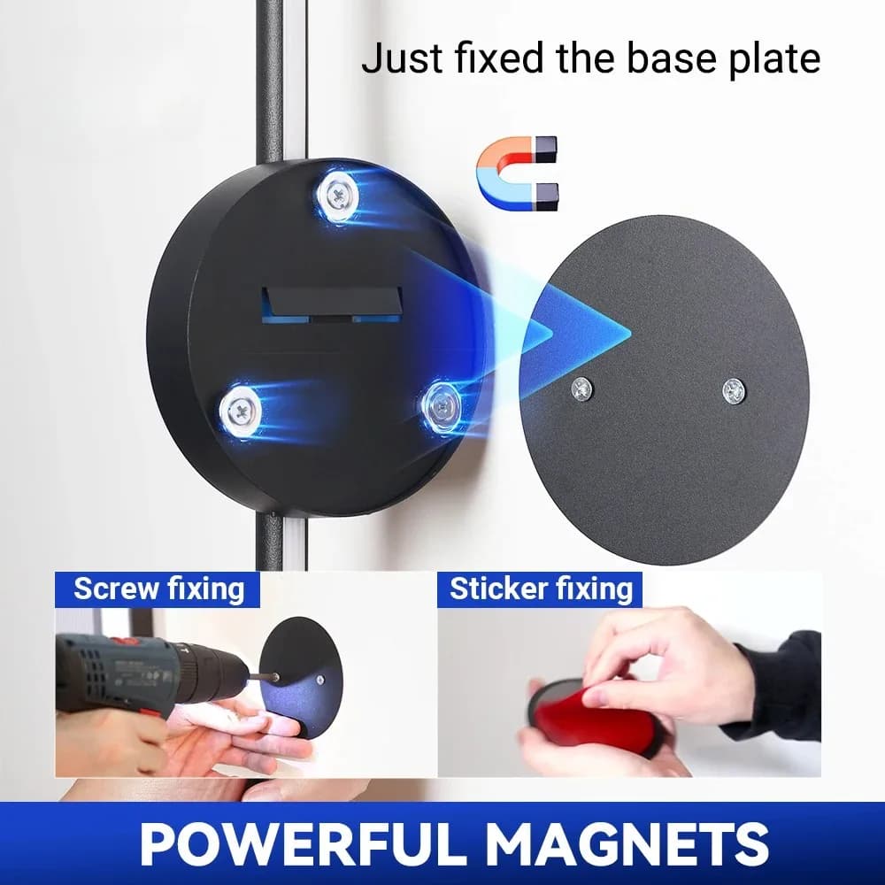 Magnetic Rechargeable 50 Wall Lamp Black Gold For Living Room Bedroom Hallway Study Stairwell Cloakroom LED Lighting Wiring Free - 5