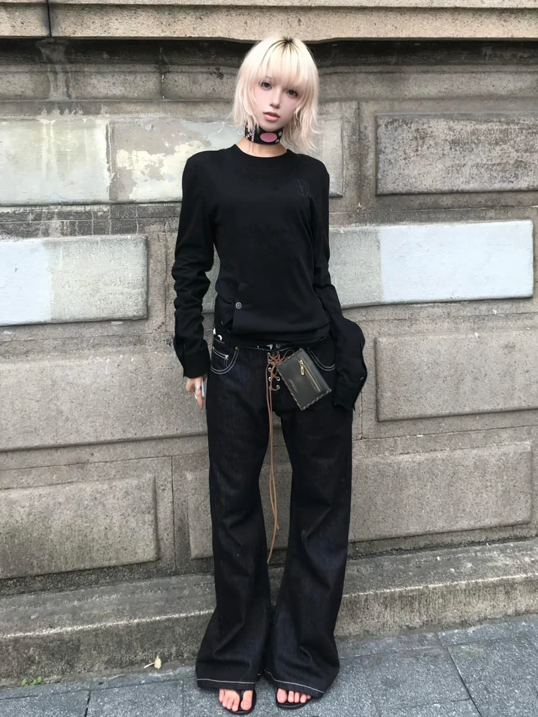 تي شيرت قوطي عتيق من Genayooa للنساء، كم طويل، أزرار، قمصان ريترو Y2k، قمصان سوداء، قمصان Streetwear، قمصان مطبوعة 2000s، قمصان خريفية - 6
