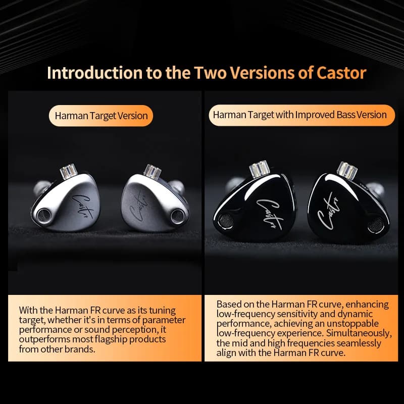 NEW KZ Castor In Ear HiFi Earphone 2DD Dynamic High-end Tunable balanced armature Earphones Monitor Headphone Cancelling Earbuds - 3