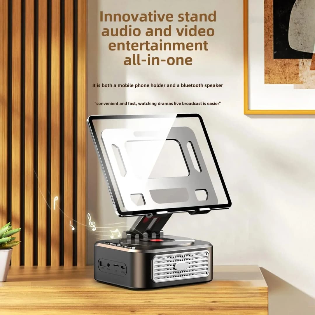 سماعة بلوتوث 5.3 متعددة الوظائف 3 في 1 مع حامل جهاز لوحي سماعة لاسلكية قابلة للطي تدعم شحن بنك الطاقة لمكالمات الفيديو المباشرة - 5