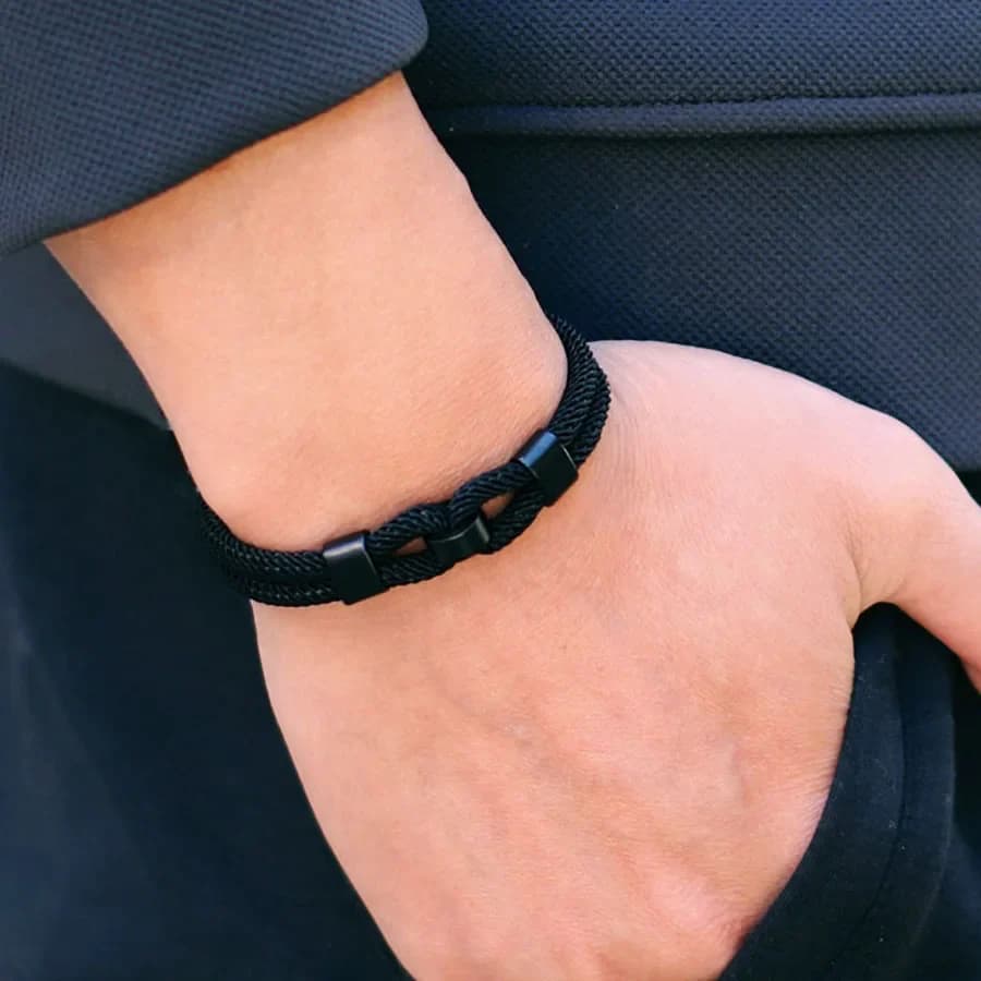 Unique Stylish Knot Bracelet For Men Stainless Steel Strong Magnetic Buckle Rope Braclet Father Day Gift Pulsera Hombre Joias - 3