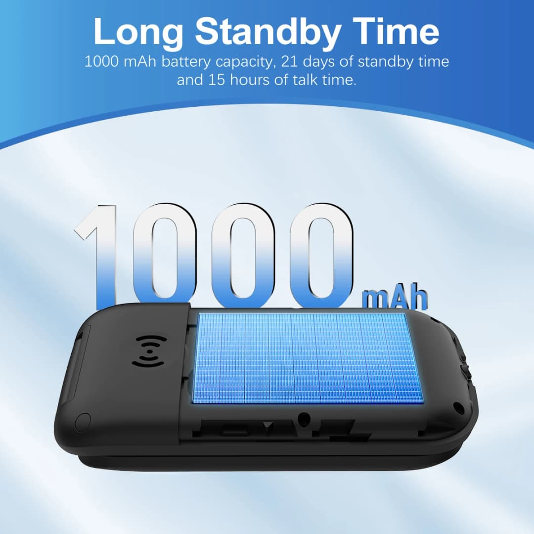 MKTEL M9 هاتف محمول قابل للطي بشاشة 2.4 بوصة، بطارية 1000 مللي أمبير، ثنائي الشريحة، وضع استعداد مزدوج، يدعم MP3/MP4/راديو FM، غير مقفول، هاتف المسنين المميز - 4