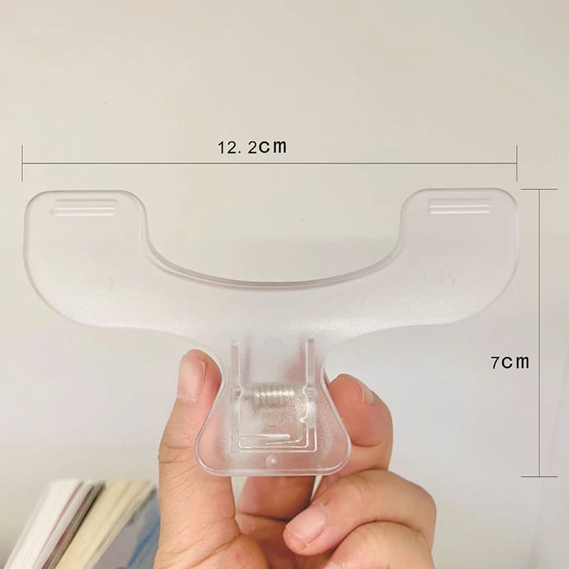 قطعة واحدة مشابك كتب ثابتة بسيطة مشبك ملاحظات إكسسوارات مكتبية حامل ملاحظات عملي حامل صفحات شفاف مموه لأداة القراءة - 6
