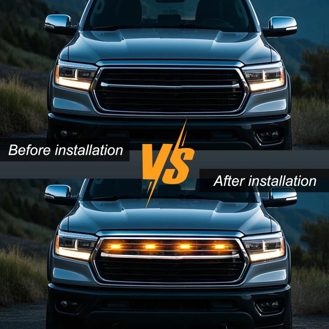 4/6 IN 1  6LEDs Front Grill Lights for Trucks Amber Exterior LED Grill Flush Mounting Lights for Ford F150 F250 F350 Cars 12V - 6