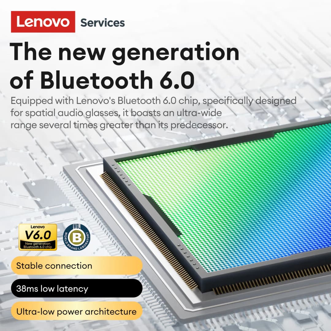 نظارات Lenovo GS105 الذكية AI بلوتوث 6.0 نظارات شمسية مع مكالمات HD وسماعات موسيقى وإلغاء الضوضاء ENC وميكروفون مزدوج للرجال والنساء - 5