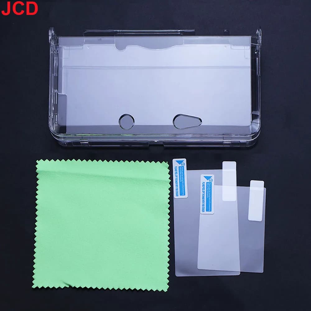 غطاء حماية شفاف من البلاستيك من JCD لجهاز 3DS و3DS XL وLL وNew 3DS وNew 3DS XL/LL مع واقي شاشة - 2
