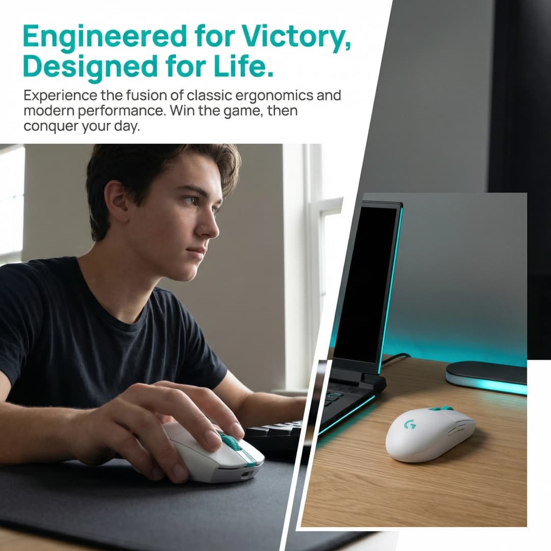 ماوس الألعاب اللاسلكي Logitech (G) G304X مع كابل شحن، 57 جرام، وضع مزدوج، برمجة ماكرو 6 أزرار بنقرة واحدة - 2
