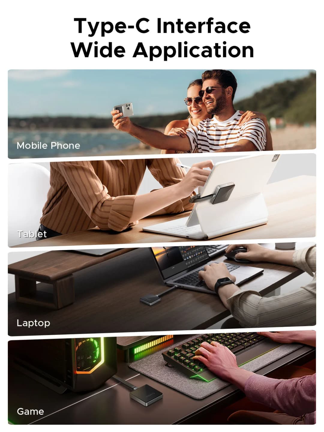 ORICO Magnetic 2230 M.2 NVMe SSD Enclosure 10Gbps M.2 to USB Type C External Adapter for iPhone 15 Pro Max ProRes MacBook - 6