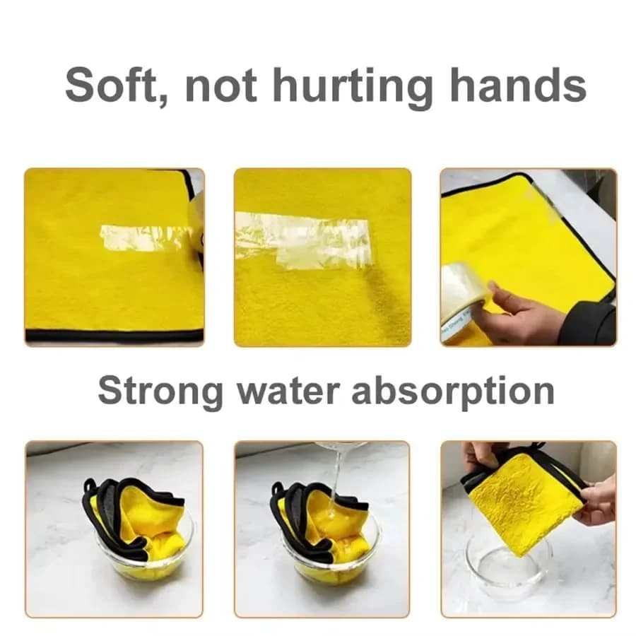 1/2/6Pcs Microfiber Car Cleaning Towels Car Wash Drying Cloth Hemming Microfiber Towel Care Wash Cloth Car Detailing Accessories - 6