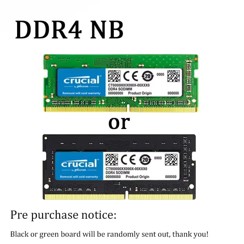 Crucial DDR4 Notebook memory 4GB 8GB 16GB 32GB 2133MHz 2400MHz 2666MHz 3200MHz SODIMM 1.2V Laptop RAM PC4-21300S PC4-25600S 260Pin Compatible with HP Dell notebook intel and AMD - 6