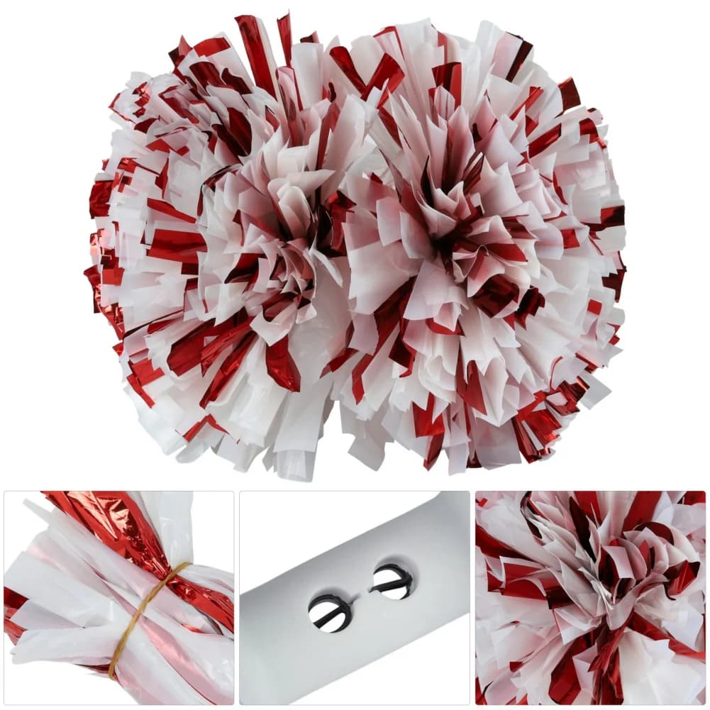 2PCS Cheerleader Pompom Girls Vevor Handle Style Cheering Ball Flower Sports Match Vocal Dance Party Concert Decorator Props - 4