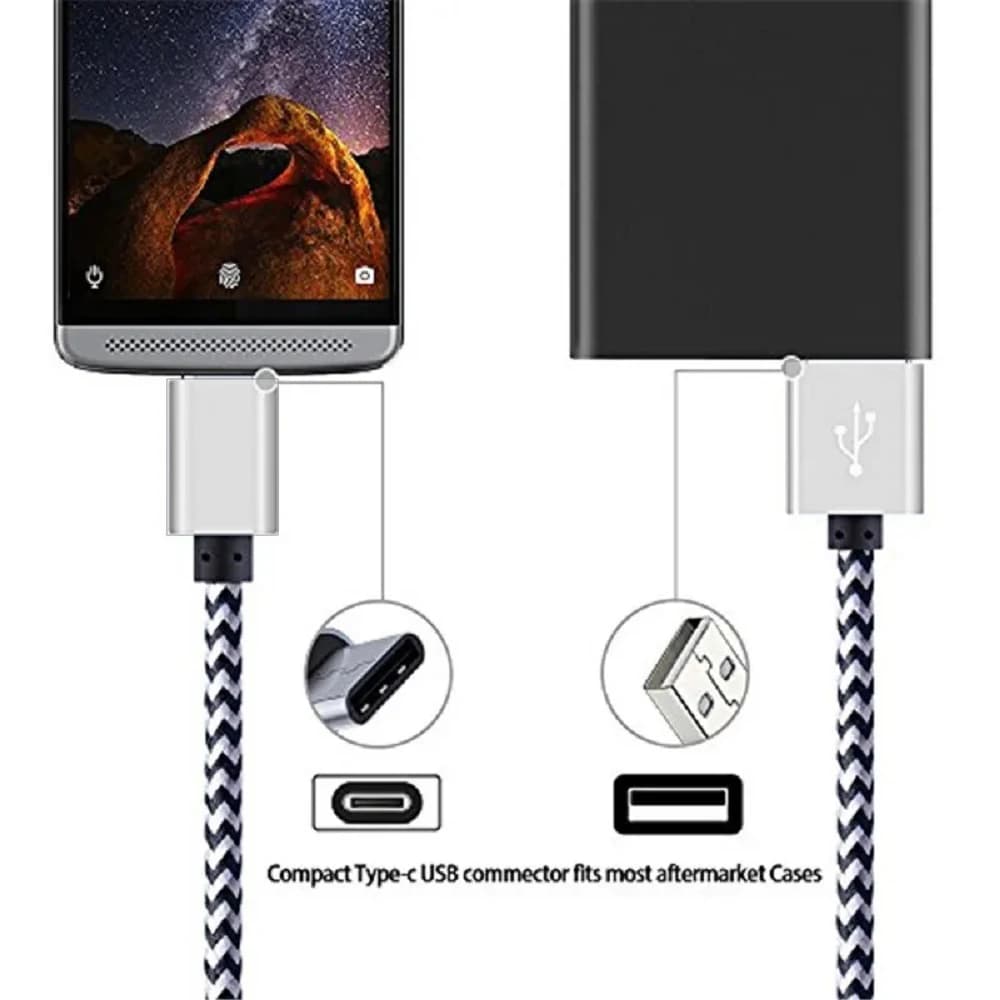 1-3Pcs USB Type C Cable Fast Charging Battery Charger Wire Woven Nylon Data Cable Mobile Phone Charger For Huawei Samsung USB C - 5