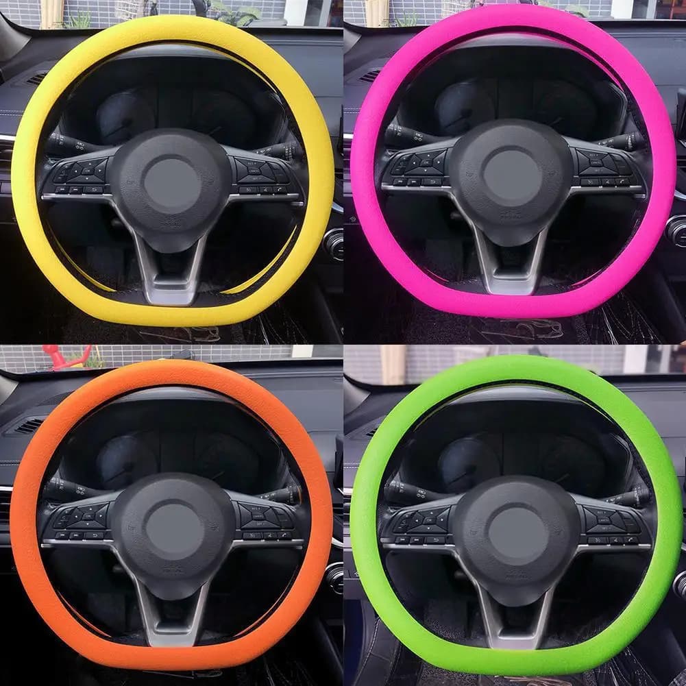 19 Color Car Silicone Steering Wheel Cover For Summer Fashion Sweat Absorbent Non-slip Handle Cover General DIY Parts - 2
