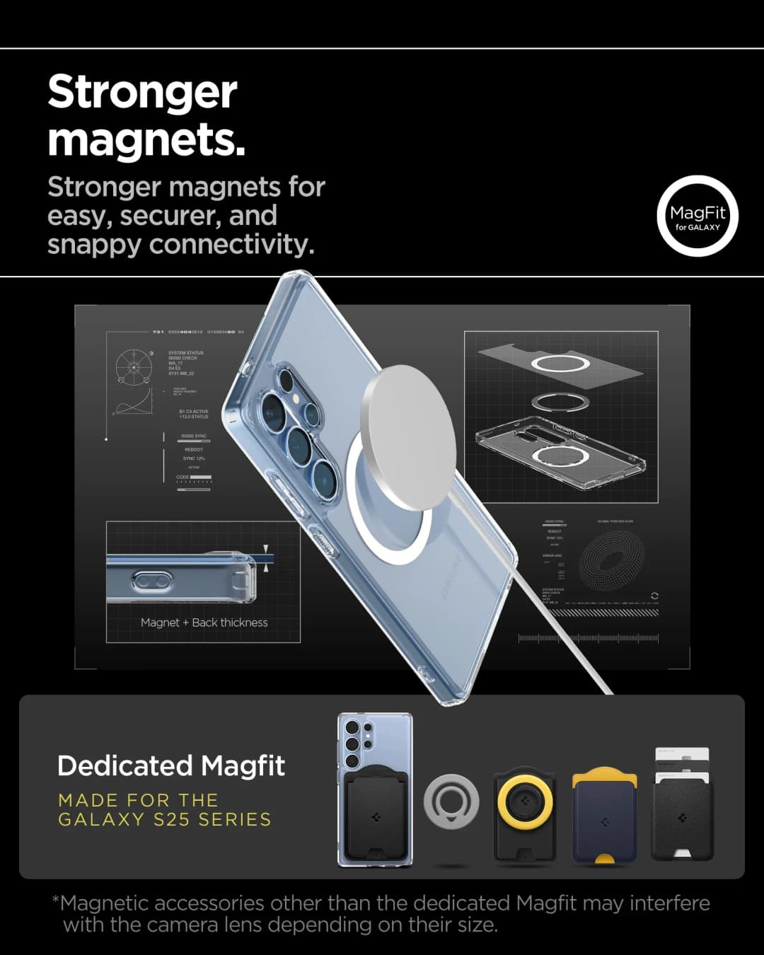Spigen Ultra Hybrid Magfit Magnetic Crystal Clear Case For Samsung Galaxy S25 S24 Ultra Plus Thin Protective For Magsafe Cover - 5