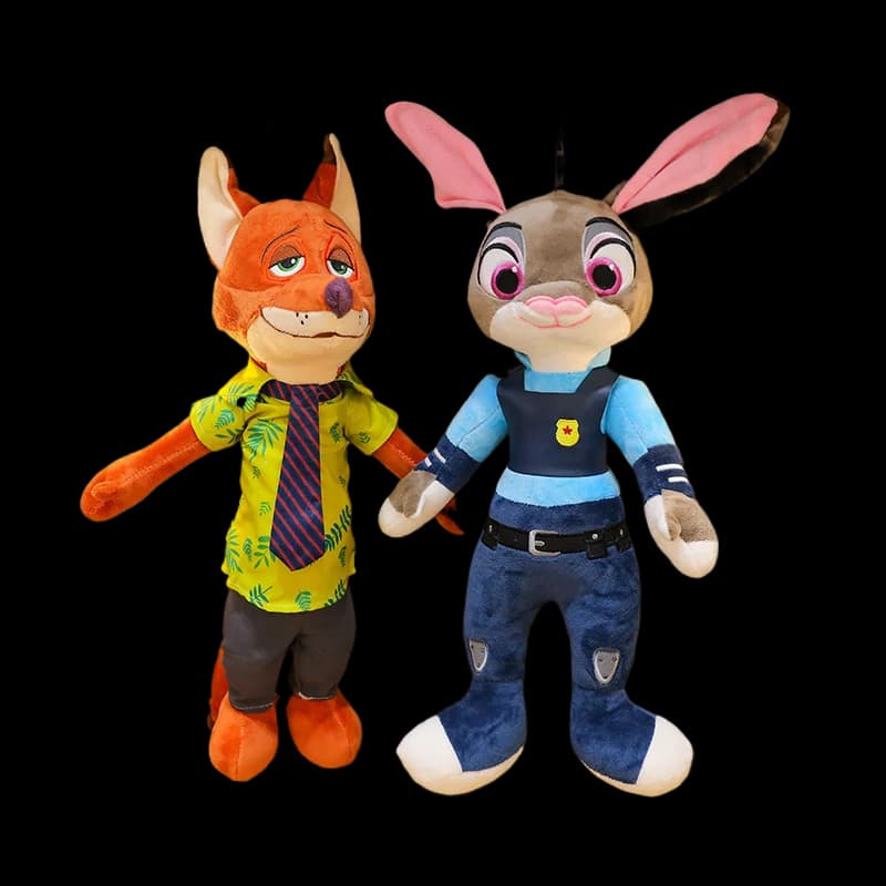 دمية محشوة ناعمة على شكل ثعلب نيك من فيلم Zootopia الكرتوني 35 سم دمية أرنب جودي هوبس هدايا عيد الميلاد