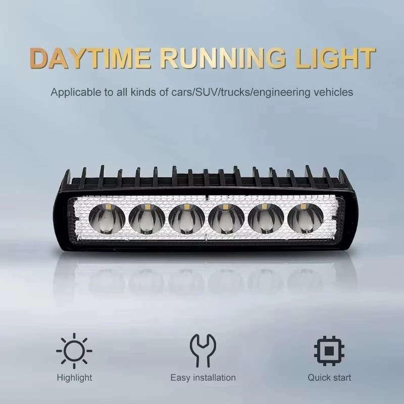 6 LED Car Work Light High Bright Spotlight Universal Offroad Automobile Truck Driving Fog Headlights DRL Driving Lamp 12V - 6
