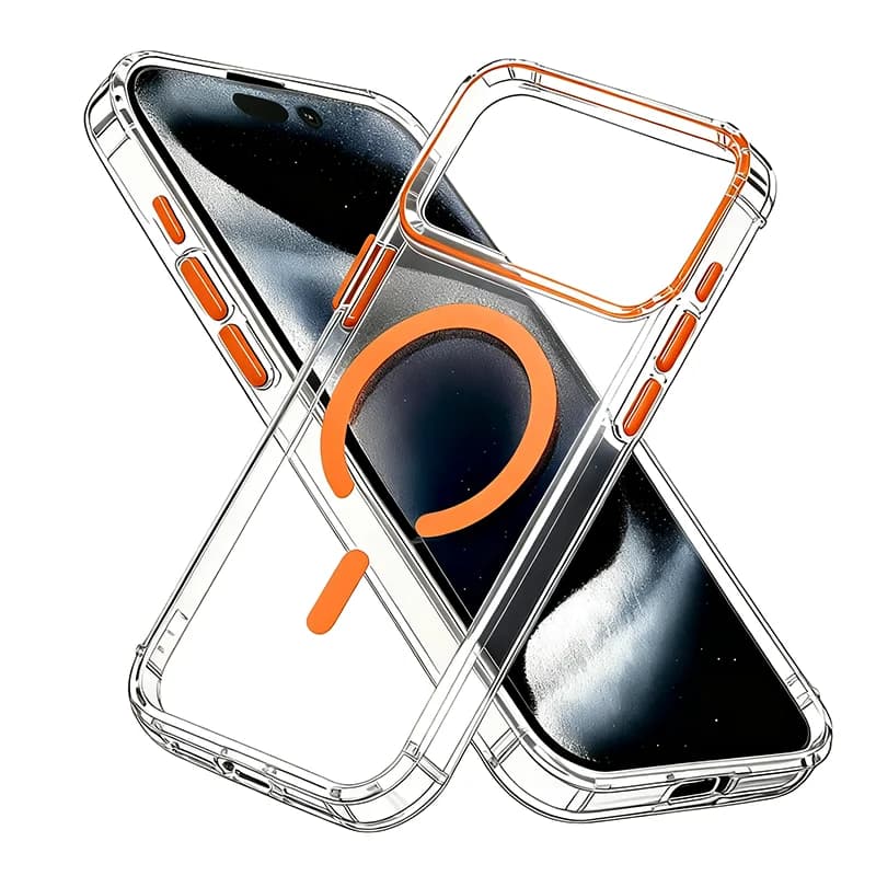 حافظة هاتف مغناطيسية رفيعة مقاومة للصدمات لهاتف آيفون 17 Air و16e و15 و14 و13 Pro Max متوافقة مع غطاء شحن لاسلكي Magsafe