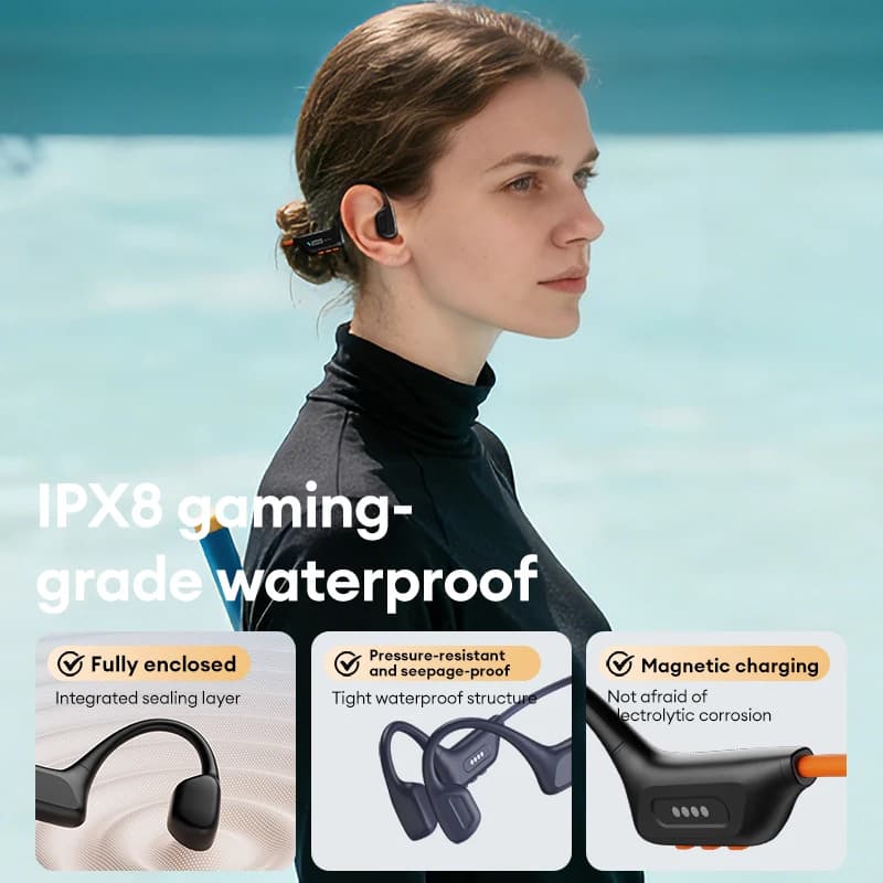 Lenovo S106 IPX8 Waterproof Bone Conduction Earphone Bluetooth 6.0 Headphone MP3 Built-in 32GB Memory Wireless Sport Headset Mic - 2