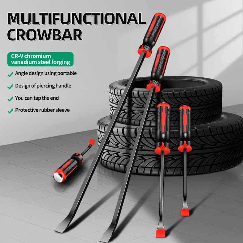 Heavy Duty Multi-Function Long Pry Bar 8/12/18/24 Inch Tire Crowbar Strike Cap Nail Puller Car Repair CV-R Removal Hand Tool