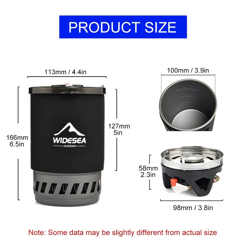 Widesea Portable Camping Coffee Maker Set French Press 0.9L Coffee Pot 1100BTU Gas Stove with Anti-scalding Cover for Outdoor Hi - 2