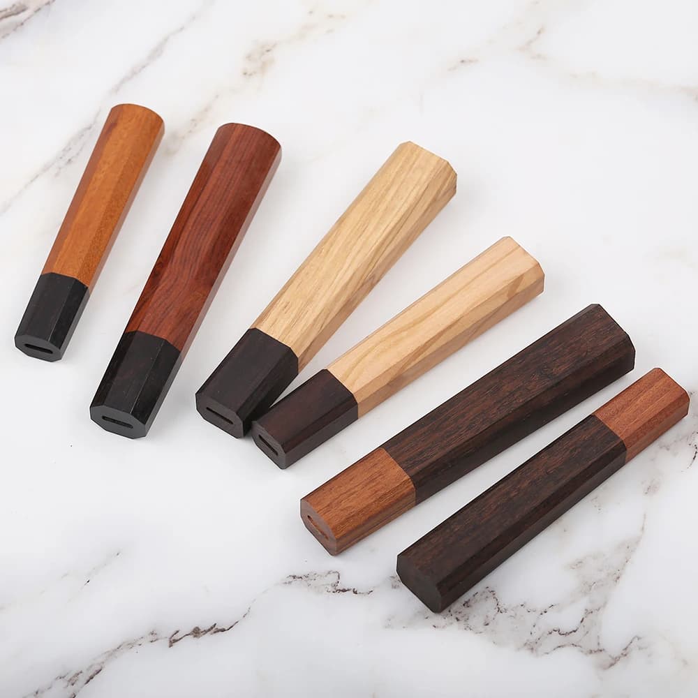 قطعة واحدة من مقبض سكين مثمن كلاسيكي ياباني، DIY، شبه مكتمل، يدوي، من فولاذ دمشق، مواد مقبض سكين المطبخ - 4