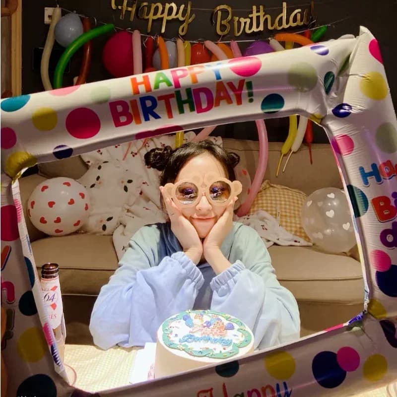 50x59 سم كابينة تصوير بالونات عيد ميلاد سعيد إطار صور Globos ديكور حفلة عيد ميلاد لوازم استحمام الطفل ألعاب أطفال هدية - 3
