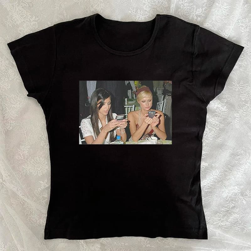 Fashion Letter Print Fairy Grunge Summer E-girl White Crop Top Slim 2000s Streetwear Harajuku Goth Short Sleeve T-shirts Y2k Top - 5
