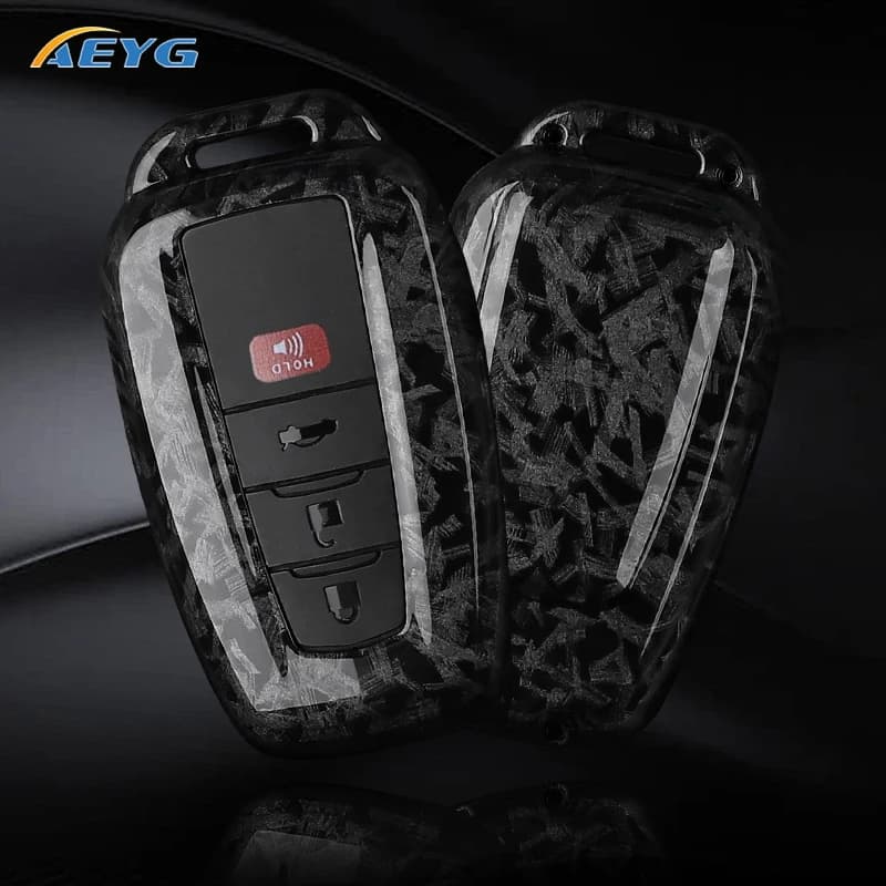 ABS Carbon Fiber Car Key Case Cover For Toyota Prius Camry Corolla CHR C-HR RAV4 Land Cruiser Prado Keychain Holder Accessories