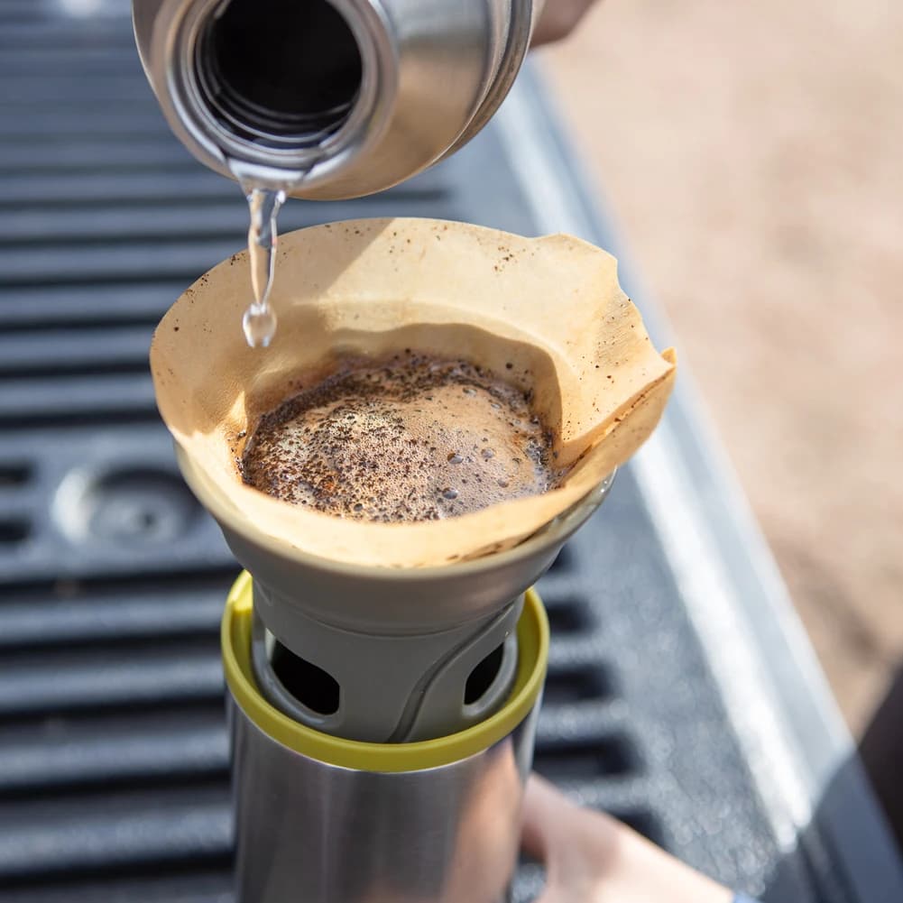 إبريق قهوة WACACO Cuppamoka - صانع قهوة بالتنقيط محمول مع 10 فلاتر ورقية مخروطية - صانع قهوة من الفولاذ المقاوم للصدأ - 5