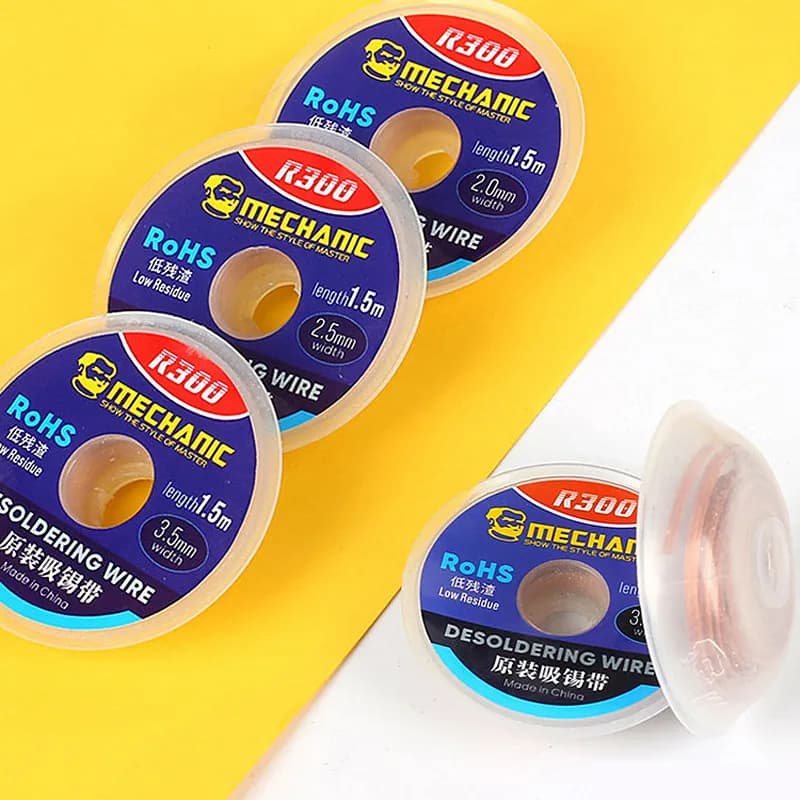 MECHANIC R300 1.0 1.5 2.0 2.5 3.0 3.5 4.0mm Powerful Solder Wick Low Residue Desoldering Wire Tin Absorption Tape - 6